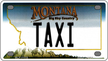 Taxi Montana Novelty Mini Metal License Plate Tag