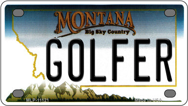 Golfer Montana Novelty Mini Metal License Plate Tag
