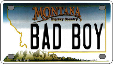 Bad Boy Montana Novelty Mini Metal License Plate Tag