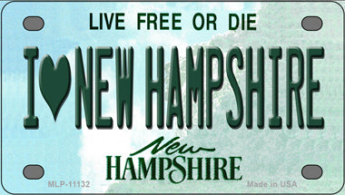 I Love New Hampshire Novelty Mini Metal License Plate Tag