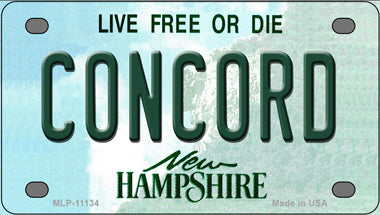 Concord New Hampshire Novelty Mini Metal License Plate Tag