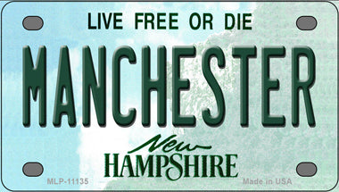 Manchester New Hampshire Novelty Mini Metal License Plate Tag