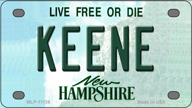 Keene New Hampshire Novelty Mini Metal License Plate Tag