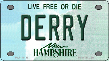 Derry New Hampshire Novelty Mini Metal License Plate Tag