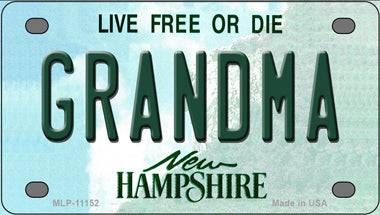 Grandma New Hampshire Novelty Mini Metal License Plate Tag