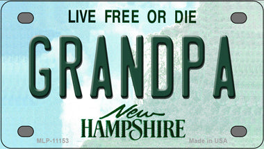 Grandpa New Hampshire Novelty Mini Metal License Plate Tag
