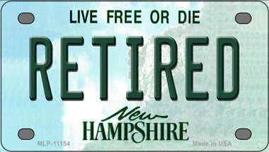 Retired New Hampshire Novelty Mini Metal License Plate Tag