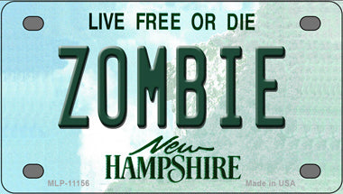 Zombie New Hampshire Novelty Mini Metal License Plate Tag