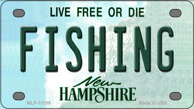 Fishing New Hampshire Novelty Mini Metal License Plate Tag