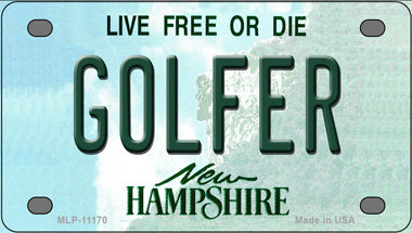 Golfer New Hampshire Novelty Mini Metal License Plate Tag