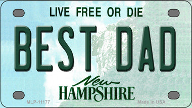 Best Dad New Hampshire Novelty Mini Metal License Plate Tag