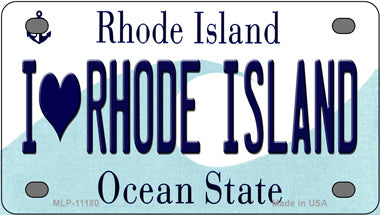 I Love Rhode Island Novelty Mini Metal License Plate Tag
