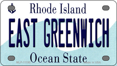 East Greenwich Rhode Island Novelty Mini Metal License Plate Tag