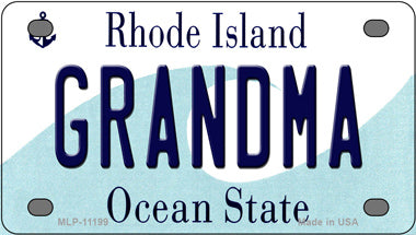 Grandma Rhode Island Novelty Mini Metal License Plate Tag