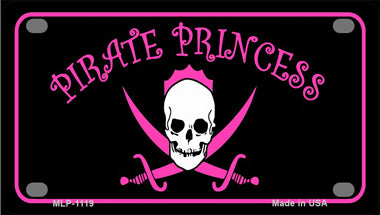 Pirate Princess Novelty Mini Metal License Plate Tag
