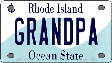 Grandpa Rhode Island Novelty Mini Metal License Plate Tag