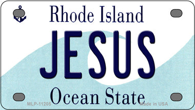 Jesus Rhode Island Novelty Mini Metal License Plate Tag