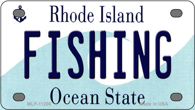 Fishing Rhode Island Novelty Mini Metal License Plate Tag