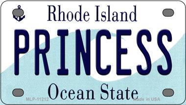 Princess Rhode Island Novelty Mini Metal License Plate Tag