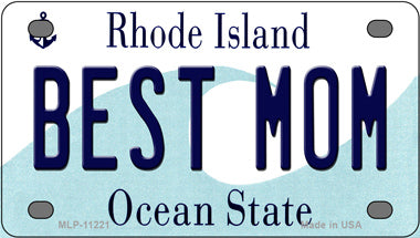 Best Mom Rhode Island Novelty Mini Metal License Plate Tag