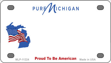 Pure Michigan Proud To Be American Novelty Mini Metal License Plate Tag