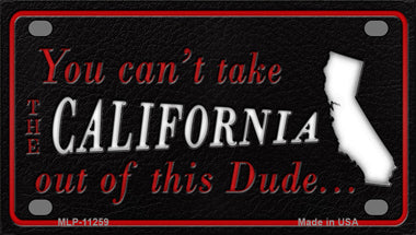 California Dude Novelty Mini Metal License Plate Tag