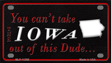 Iowa Dude Novelty Mini Metal License Plate Tag