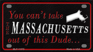 Massachusetts Dude Novelty Mini Metal License Plate Tag