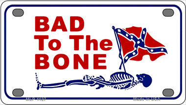 Bad To The Bone Novelty Mini Metal License Plate Tag