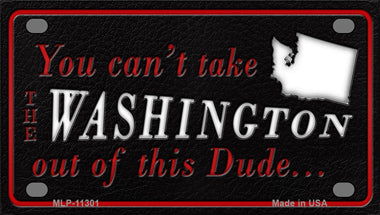 Washington Dude Novelty Mini Metal License Plate Tag