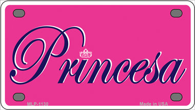 Princesa Novelty Mini Metal License Plate Tag