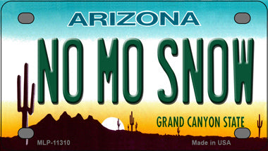 No Mo Snow Novelty Mini Metal License Plate Tag