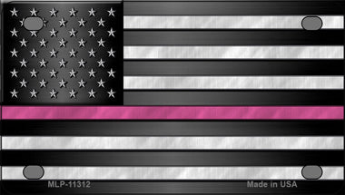 Thin Pink Line Novelty Mini Metal License Plate Tag