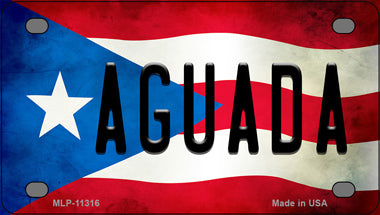 Aguada Puerto Rico Flag Novelty Mini Metal License Plate Tag