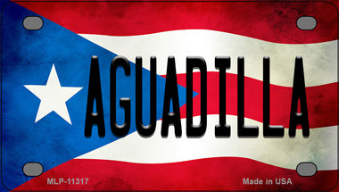 Aguadilla Puerto Rico Flag Novelty Mini Metal License Plate Tag