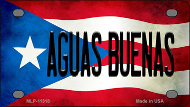 Aguas Buenas Puerto Rico Flag Novelty Mini Metal License Plate Tag