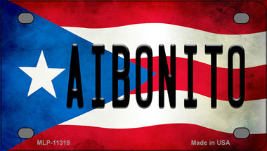 Aibonito Puerto Rico Flag Novelty Mini Metal License Plate Tag