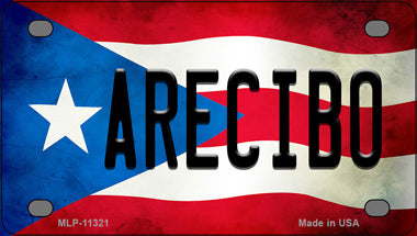 Arecibo Puerto Rico Flag Novelty Mini Metal License Plate Tag