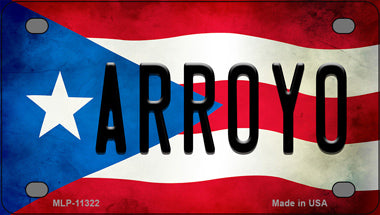 Arroyo Puerto Rico Flag Novelty Mini Metal License Plate Tag