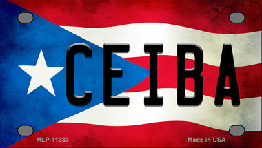 Ceiba Puerto Rico Flag Novelty Mini Metal License Plate Tag