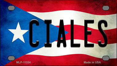 Ciales Puerto Rico Flag Novelty Mini Metal License Plate Tag