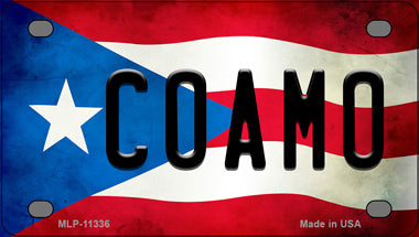 Coamo Puerto Rico Flag Novelty Mini Metal License Plate Tag