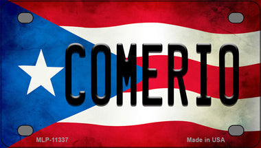 Comerio Puerto Rico Flag Novelty Mini Metal License Plate Tag