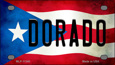 Dorado Puerto Rico Flag Novelty Mini Metal License Plate Tag