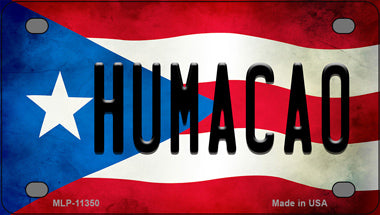 Humacao Puerto Rico Flag Novelty Mini Metal License Plate Tag
