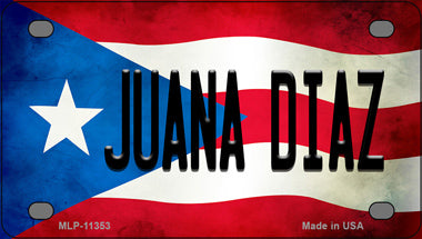 Juana Diaz Puerto Rico Flag Novelty Mini Metal License Plate Tag