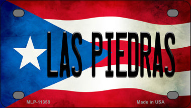 Las Piedras Puerto Rico Flag Novelty Mini Metal License Plate Tag
