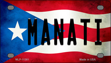 Manati Puerto Rico Flag Novelty Mini Metal License Plate Tag