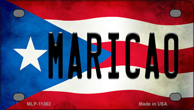 Maricao Puerto Rico Flag Novelty Mini Metal License Plate Tag