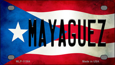 Mayaguez Puerto Rico Flag Novelty Mini Metal License Plate Tag